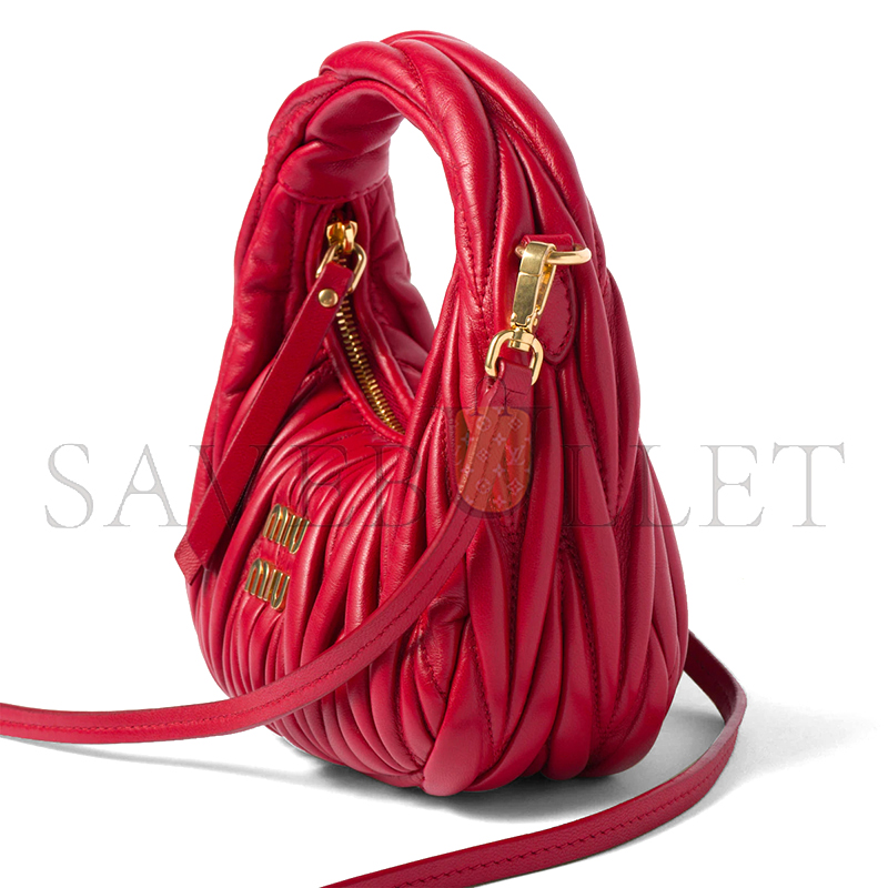 MIU MIU WANDER MATELASSÉ NAPPA LEATHER HOBO MINI BAG 5BP078 (17.5*14*5.5cm) MIU MIU WANDER MATELASSÉ NAPPA LEATHER HOBO MINI BAG 5BP078 (17.5*14*5.5cm)